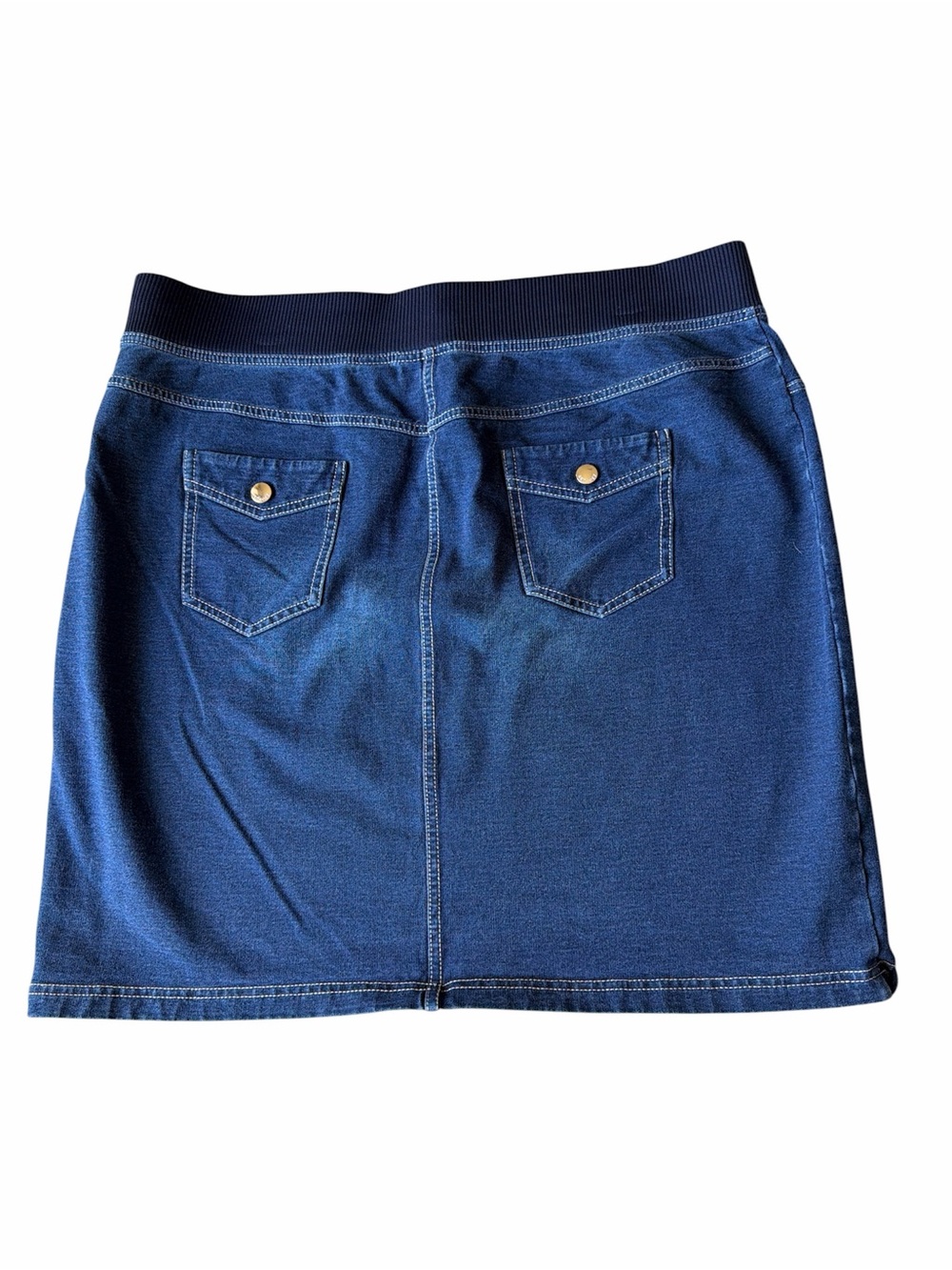 Zenergy by Chico’s Blue Denim-Style Stretch Skirt - Picture 2 of 4